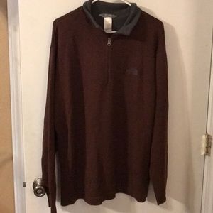 North face maroon half zip sweater